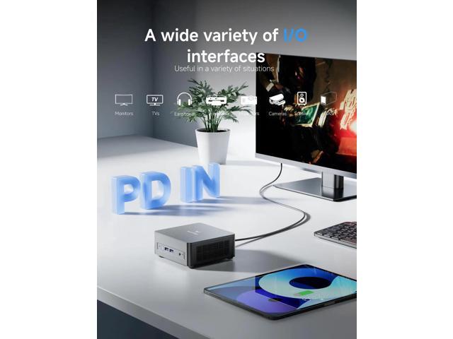 MINISFORUM DeskMini UM690L Slim Mini PC AMD Ryzen 9 6900HX Small PC, 16GB LPDDR5 RAM+512GB PCIe4.0 SSD, HDMI/DP/USB4 Outputs, 2.5G LAN, WiFi 6E,...