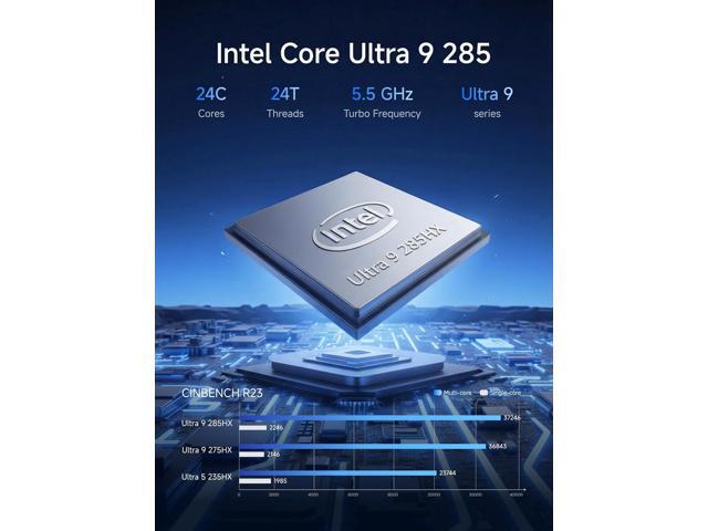 MINISFORUM MS-02 Ultra Workstation Core Ultra 9 285HX(24C/24T) Barebone Mini PC, HDMI USB4 2xUSB4 V2 Output, 4x DDR5 SO-DIMM Slot, 4x SSD Slot,...