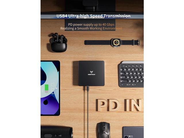 MINISFORUM UM890 Pro Mini PC AMD Ryzen 9 8945HS(8C/16T, up to 5.2GHz) 32GB DDR5 512GB SSD, 2xUSB4(PD 8K) 1xHDMI 1xDP Four Outputs, 2x RJ45, BT5.2...