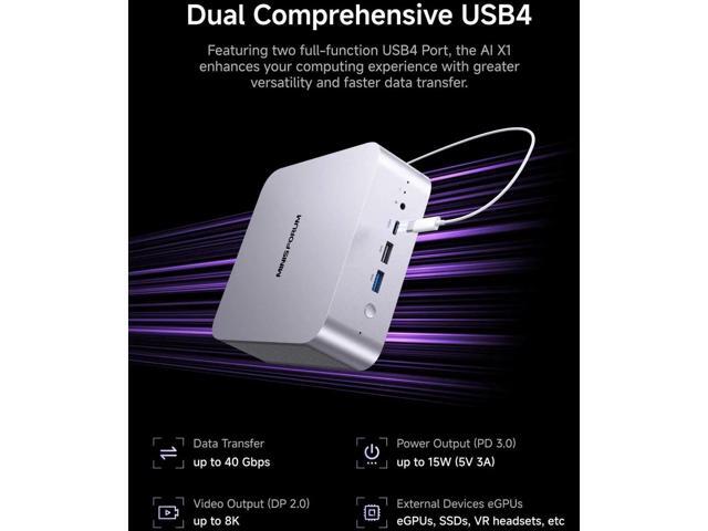 MINISFORUM X1-255 Mini PC AMD Ryzen 7 255(8C/16T) 32GB DDR5 512GB SSD Desktop Computer, HDMI2.1 DP2.0 2xUSB4 Video Output, 1x Oculink Port, 2.5G...