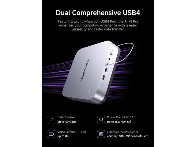 MINISFORUM AI X1 Pro-470 Mini PC AMD Ryzen AI 9 HX 470(12C/24T) 32GB DDR5 1TB SSD Desktop Computer, HDMI DP 2xUSB4 Output, 2xRJ45 Port, WiFi7,...