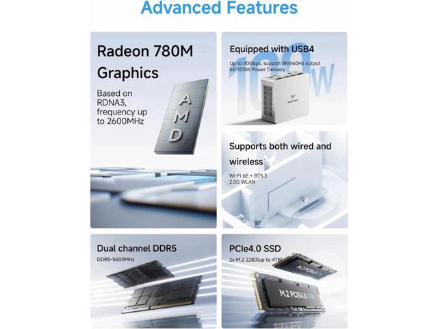 MINISFORUM DeskMini UM870 Slim Mini PC AMD Ryzen 7 8745H Small PC, 32GB DDR5 RAM+512GB PCIe4.0 SSD, HDMI/DP/USB4 Outputs, 2.5G LAN, WiFi 6E, BT5,...