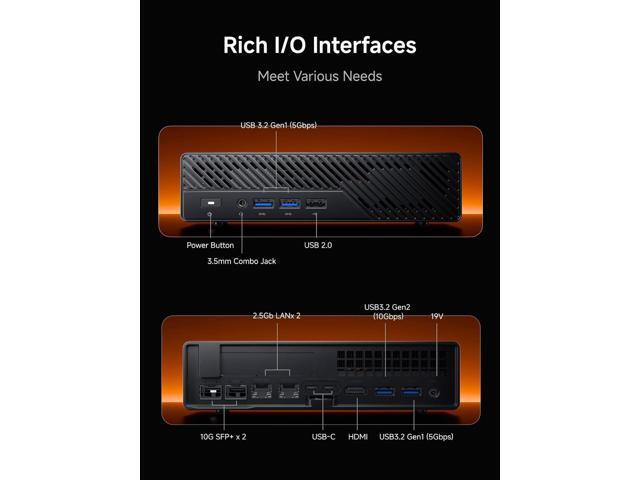 MINISFORUM MS-A2 Mini Workstation AMD Ryzen 7 7745HX(8C/16T, up to 5.1GHz) Barebone Mini PC, HDMI/2xUSB-C Triple Display Mini PC, 2x2.5G LAN...