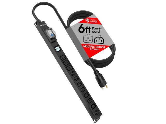 Valiant Power Metered PDU L6-30P Input, 8 C13 + 3 C19 Outlets, 6ft Cord, Breaker Protection, Digital Meter, 0U Vertical Mount