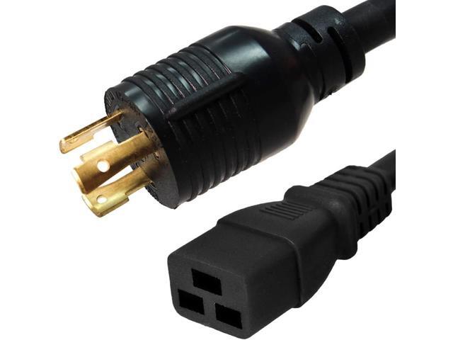 L6-30P /C19 Heavy Duty Locking Power Cord, Extension Cord, SJT 10GUAGE, Power Cord up to 7500W,30A,3prong,Black (10ft)