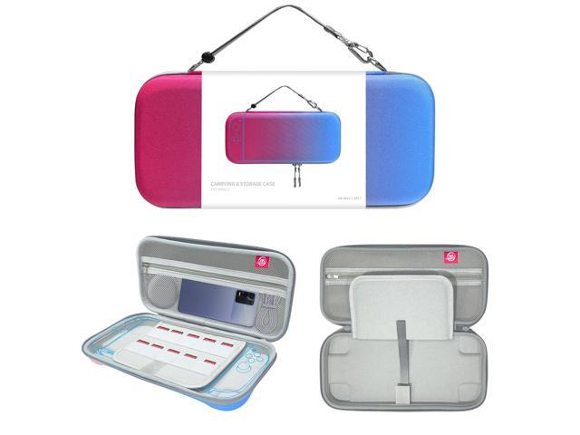 Carrying Case for Switch 2, Water-Resistant Hard Shell with 10 Game Card Slots (Red Blue)