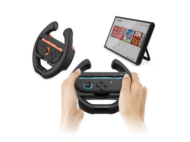 Racing Wheel Set for Switch 2 Joy-C on, 2-Pack Steering Wheel Controller Grips for Mario Kart (3195)