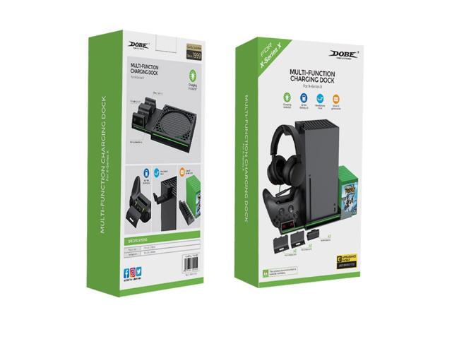 Vertical Stand Compatible with Xbox Series X Console, Dual Charging Station with 2 Rechargeable Battery for Xbox Series X Controller, with 10 Game...