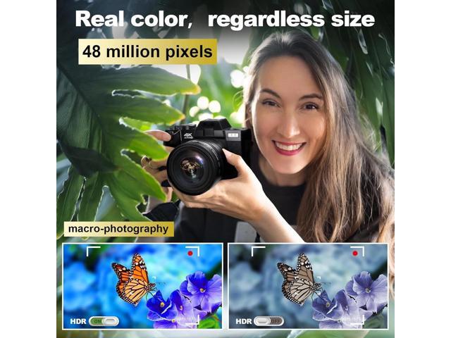 4K Digital Cameras for Photography 48MP Video Camera for Vlogging, WiFi & App Control, YouTube Vlogging Camera with 32GB TF Card