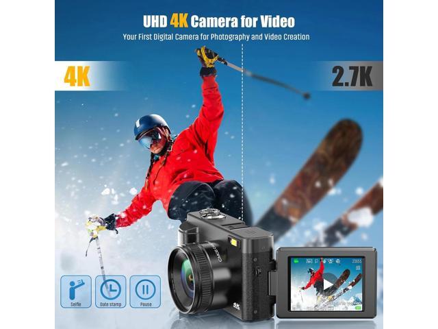 4K Digital Camera for Photography 48MP Autofocus Vlogging Cameras 16X Digital Zoom for Youtube with 32GB Card