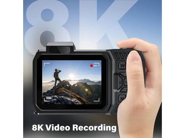 Digital Camera 8K 70MP Autofocus Rugged Dustproof Shockproof Waterproof Camera with 32GB Card