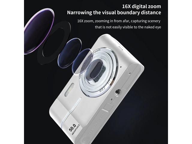 1080P High-definition Digital Camera 50 Million Photos 16x Digital Zoom Camera No Shaking Proof Home Camera White