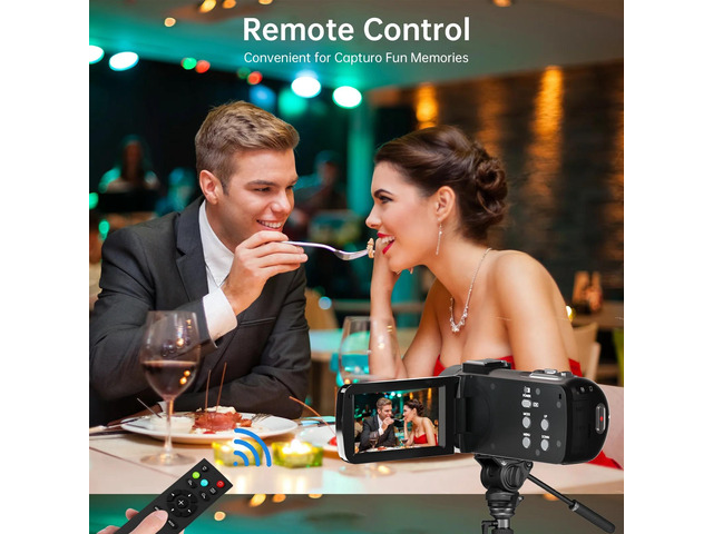 Video Camera Camcorder Full HD 1080P 24MP IR Night Vision Vlogging Camera for YouTube 18X Digital Zoom 3.0 Inch 270 Degree Rotation Touch Screen...