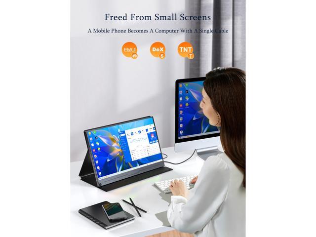 Portable Monitor Zero Frame, 15.6' Ultra Slim 1080P FHD 100% sRGB Display IPS Monitor, Plug & Play Second External Monitor for Laptop PC Phone Mac...