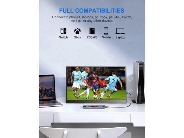 Portable Monitor 18.5 inch 1080P FHD, Ultra-Slim & Frameless FreeSync IPS HDR Gaming Display HDMI USB C External Screen, VESA & Freestanding Laptop...