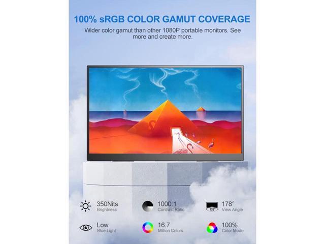 Portable Monitor 18.5 inch 1080P FHD, Ultra-Slim & Frameless FreeSync IPS HDR Gaming Display HDMI USB C External Screen, VESA & Freestanding Laptop...