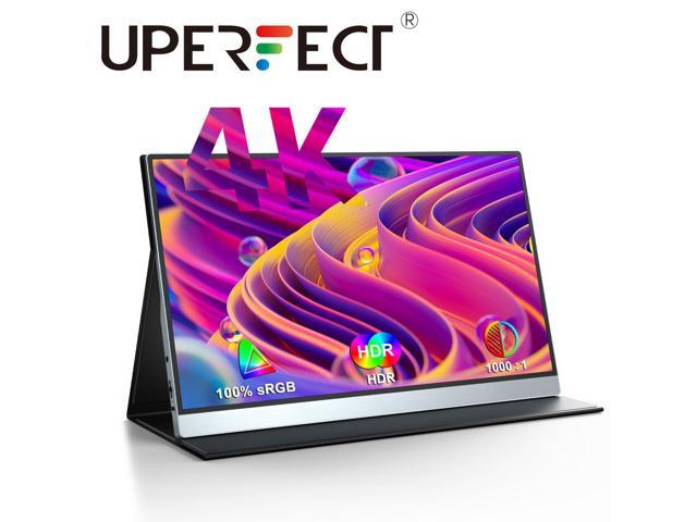 Portable 4K Monitor for Working and Traveling, UPERFECT 15.6' Portable Monitor W/ Smart Stand & Dual Speakers Eye Care External Second Screen for.