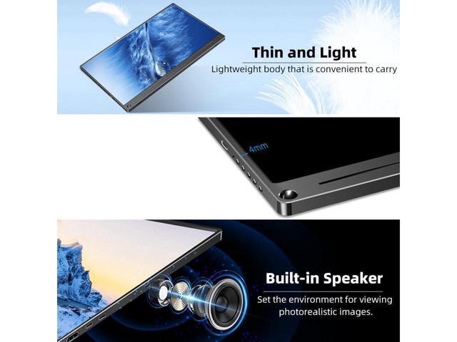 UPERFECT 15.6 Inch USB-C Portable Monitor 1920x1080 Display For Raspberry Pi 3 4