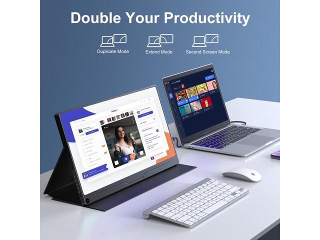 UPERFECT 15.6' FHD 1920x1080 Portable Monitor with HDR & IPS, USB-C, HDMI, VESA Mount, Anti-Glare Screen, and 3-in-1 Stand for Gaming, Work, and...