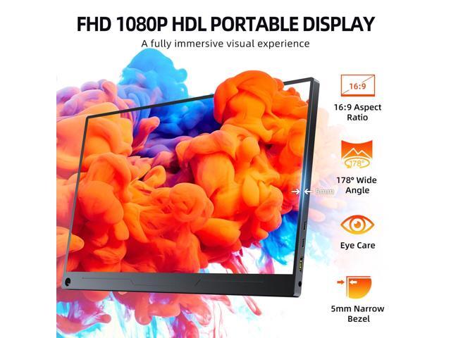 UPERFECT Portable Monitor 15.6 inch, 1080P FHD USB-C Portable Laptop Monitor HDMI Travel Monitor w/VESA & Smart Case, Matte IPS Display Eye Care...