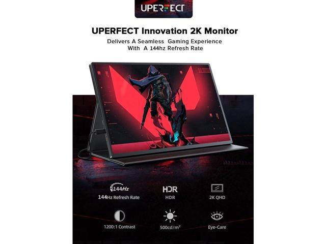 UPERFECT 16' Portable Monitor 2K 144HZ HDR FreeSync Portable Gaming Monitor For Laptop, PS5, Xbox, Switch