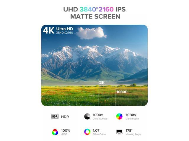 UPERFECT 18.4' 4K 3840x2160 HDR Portable Monitor USB C Monitor Gaming Screen 100%sRGB For PS6 5 XBOX ONE PC