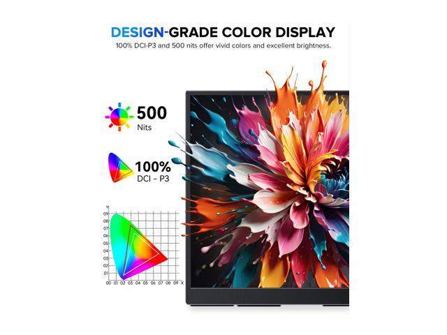 UPERFECT 18' 2K 144Hz Portable Touchscreen Gaming Monitor - QHD 2560x1600, 100% DCI-P3, FreeSync, HDR, VESA, Slim Frameless, for PC, Laptop,...