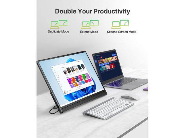 UPERFECT Portable Monitor for Laptop W/ Stand 180° Adjustable 15.6 Inch FHD 1080P IPS Eye Care Screen, Dual Speaker Travel Monitor for Laptop PC...