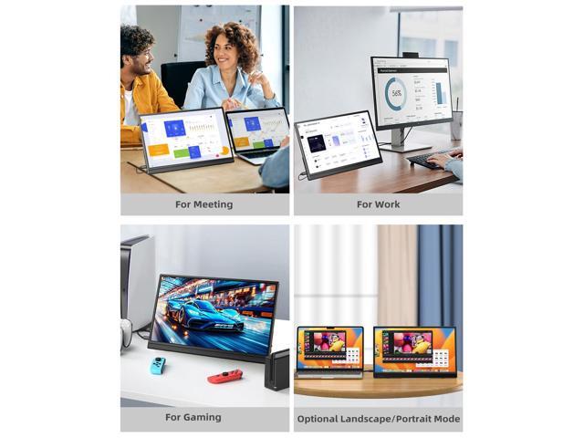 UPERFECT Portable Monitor for Laptop W/ Stand 180° Adjustable 15.6 Inch FHD 1080P IPS Eye Care Screen, Dual Speaker Travel Monitor for Laptop PC...