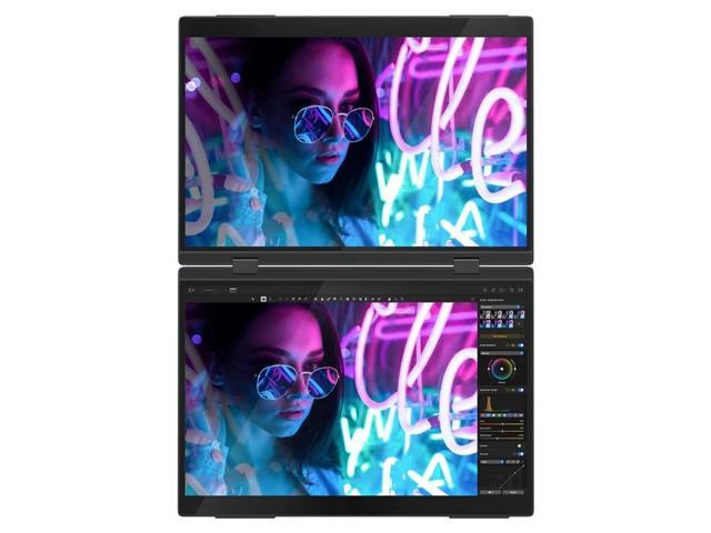 UPERFECT 16' 2.5K Delta Pro Touch Dual Monitor with Touch Pen: One-Line Setup, Capacitive Pen Support & Ergonomic Stacking Stand