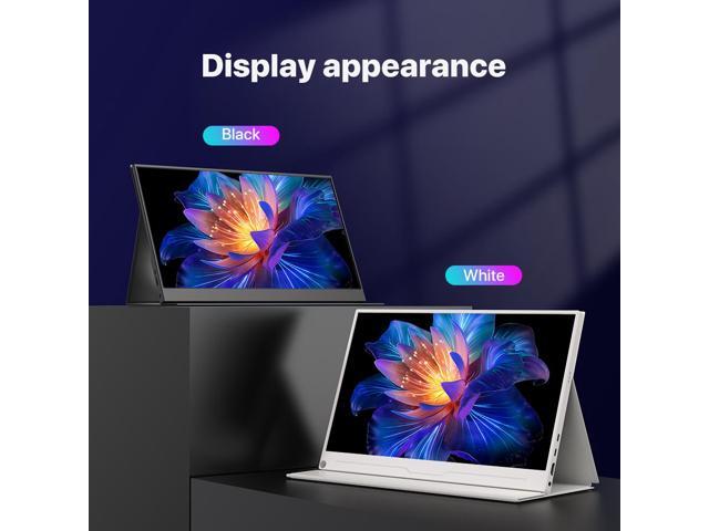 UPERFECT 15.6' 1080P FHD Portable Monitor with USB-C, HDMI, VESA & Smart Case - Matte IPS Display for Switch/PS5/PC/Phone White Monitor