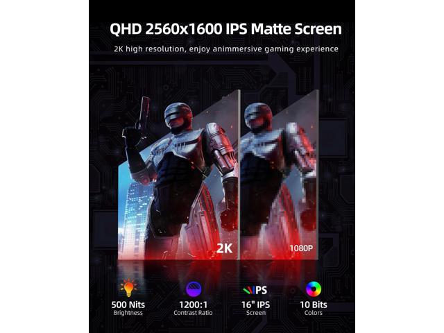 UPERFECT 16' 2K QHD 144Hz Portable Gaming Monitor with HDR, FreeSync, VESA Mount, Smart Case, and Wide Compatibility for PC, Console, Phone