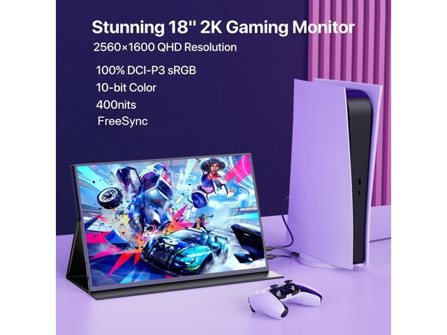 UPERFECT 18' Portable Gaming Monitor 144Hz 2560*1600 2K Freesync Screen Switch Display