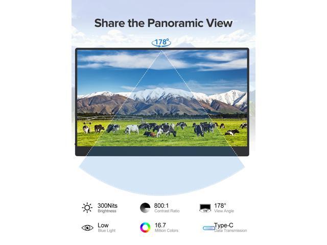 UPERFECT 15.6 Inch Touchscreen Portable Monitor FHD 1080P IPS 10-Point Touch Screen Monitor & Speakers, HDMI USB C Eye-Care Travel External for...
