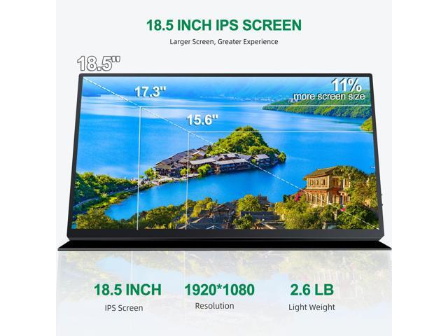 UPERFECT 18.5' 1080P Portable Monitor 120Hz Portable Gaming Monitor Switch Display w/VESA and Smart Cover For Xbox One