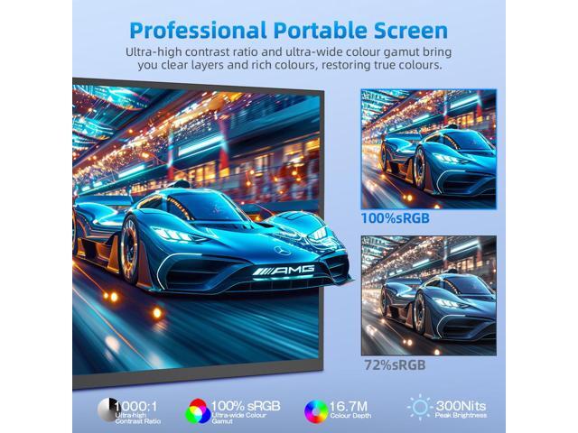 UPERFECT 22' Portable Monitor 2560*1440 2K QHD LCD Game Display IPS Panel USB C HDMI Computer Screen with VESA