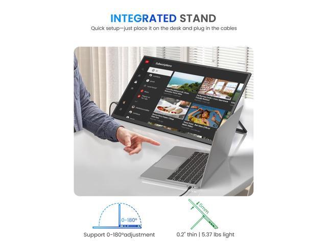 UPERFECT 23.8' 120Hz 1080P Ultra-Slim Portable Gaming Monitor with HDMI, USB-C, 180°Adjustable Kickstand & VESA Mount for Laptops, Steamdeck,...
