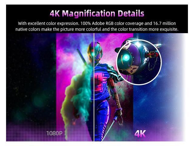 17.3' Portable Monitor 4K UHD HDMI USB C For Xbox PS5 Switch VESA Compatiable