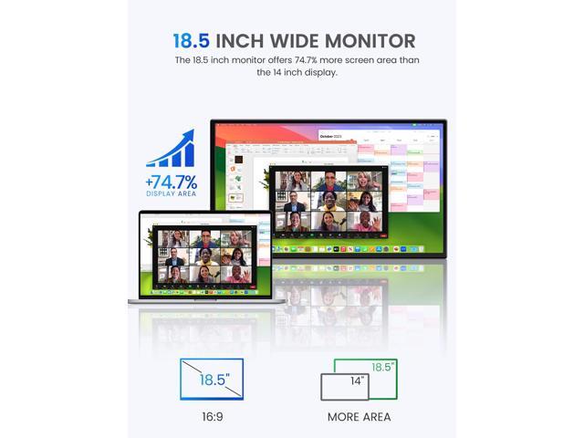 UPERFECT Portable Monitor 18.5-inch 120HZ Touchscreen 100% sRGB FHD FreeSync IPS HDR w/VESA & Stand 180° Adjustable Ultra-Slim & Lightweight...