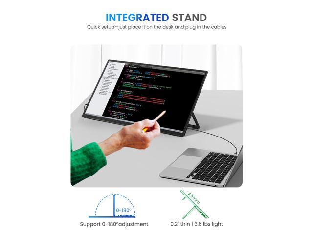 UPERFECT Portable Monitor 18.5-inch 120HZ Touchscreen 100% sRGB FHD FreeSync IPS HDR w/VESA & Stand 180° Adjustable Ultra-Slim & Lightweight...