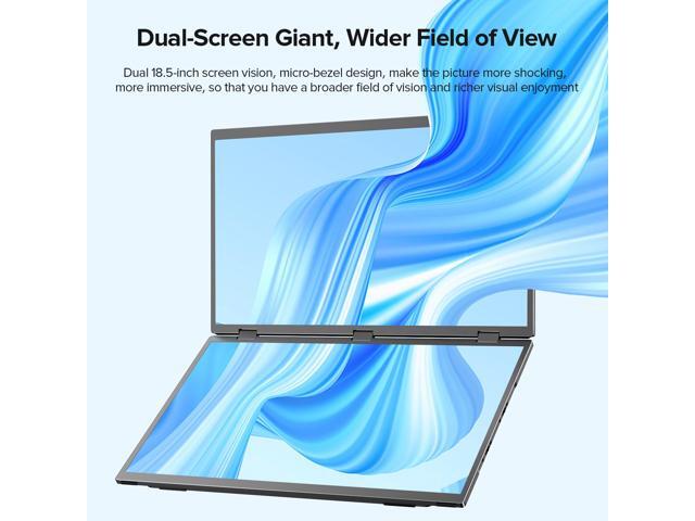 UPERFECT 18.5' 100Hz Dual Touchscreen Monitor with HDR, 360° Folding, VESA & Stand for Laptop, PC, Phone, Game Console (Plug & Play, No Driver Needed)