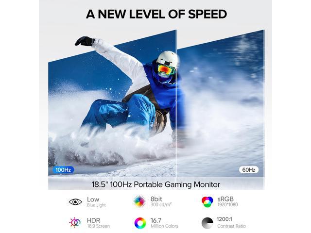 UPERFECT 18.5' 100Hz Dual Touchscreen Monitor with HDR, 360° Folding, VESA & Stand for Laptop, PC, Phone, Game Console (Plug & Play, No Driver Needed)