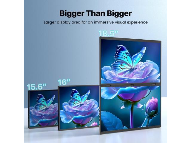 UPERFECT 18.5' Delta Dual Portable Monitor - 100Hz 1080P HDR 360° Folding Screen Extender Stand & VESA Mount Plug & Play No Driver for...