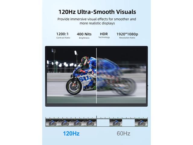 UPERFECT 18.5' 1080P Touchscreen Portable Monitor - 120Hz 1ms, FreeSync HDR, 400Nits IPS - 100% sRGB, VESA & Smart Case - Second Screen for...