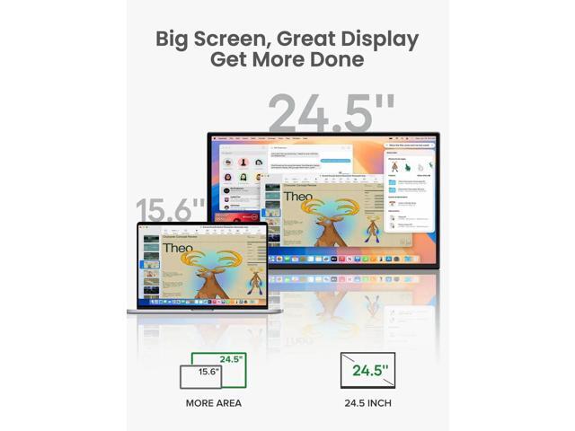 UPERFECT 24.5' 2K 165Hz Touchscreen Portable Monitor, QHD FreeSync IPS HDR, 180° Adjustable Stand, USB - C & HDMI, for...
