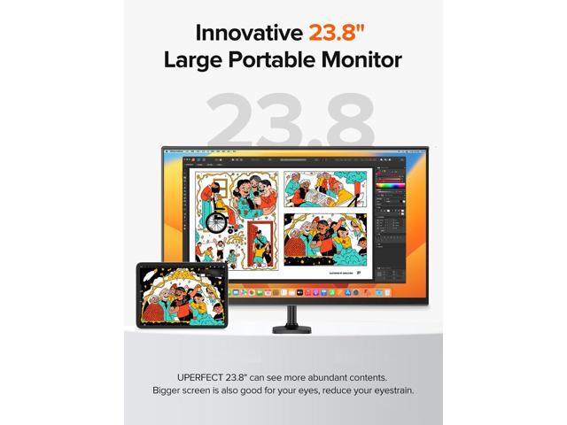 UPERFECT 24' 120Hz Gaming Monitor with Adjustable Stand & VESA Mount, HDMI USB-C Ports, 1ms Response Esports Monitor IPS Display for PC, PS5, Xbox,...