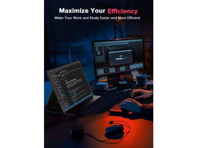 UPERFECT 16' Portable Monitor 2K 144HZ HDR FreeSync Portable Gaming Monitor w/VESA & Smart Case Matte IPS Eye Care External Second Screen For...