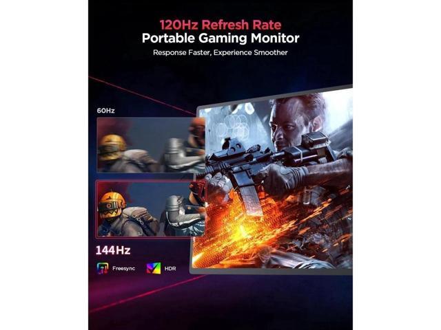 UPERFECT 16' Portable Monitor 2K 144HZ HDR FreeSync Portable Gaming Monitor w/VESA & Smart Case Matte IPS Eye Care External Second Screen For...