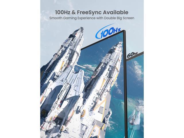 UPERFECT Delta 23.8' Portable Dual Monitor 100Hz Plug & Play - Driver-Free Stacked Triple Screen with Stand & VESA, 1080P HDR IPS for...
