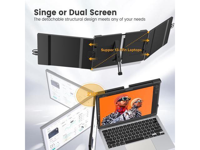UPERFECT 14' 2K Portable Monitor, 360° Swivel Stand, Plug & Play USB-C Dual Monitor for Laptop (13-17 inch), Compatible with Mac, Windows, Android